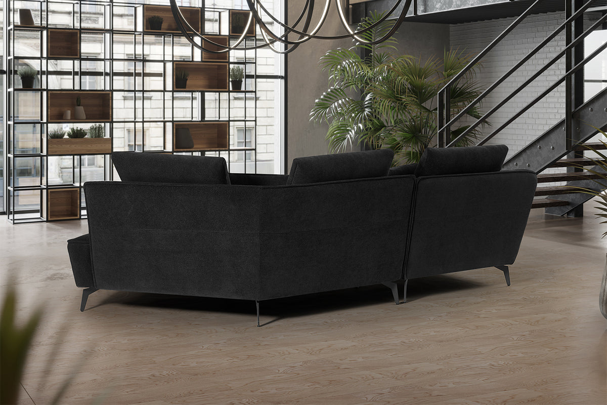 KAWOLA Sofa GARBO Designsofa Stoff schwarz