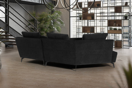 KAWOLA Sofa GARBO Designsofa Stoff schwarz