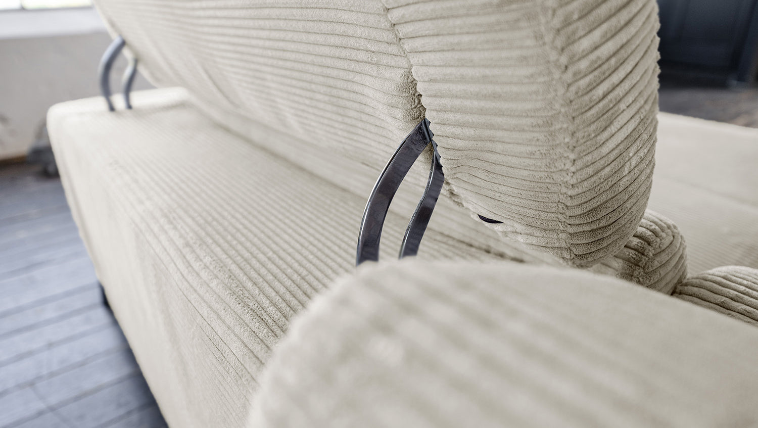 KAWOLA Sofa LAISKA Ecksofa Cord cremeweiß