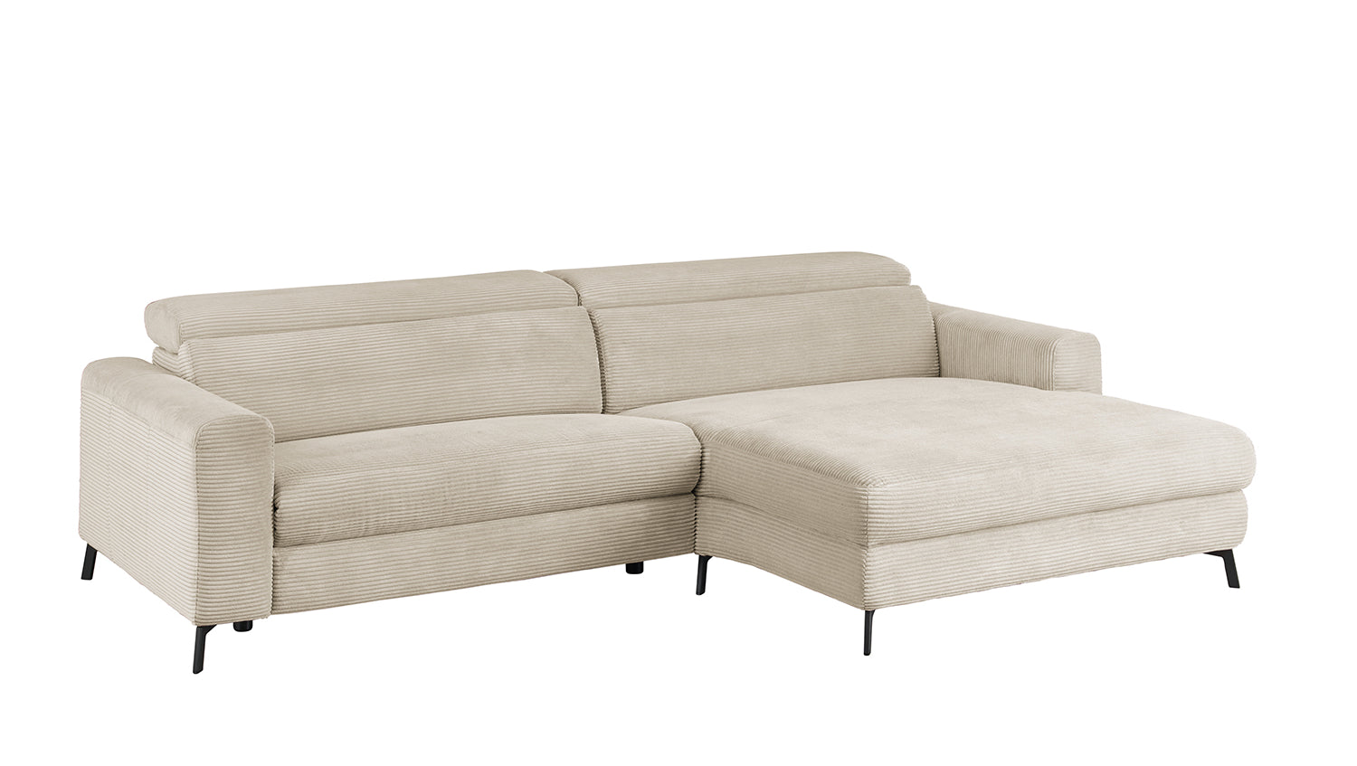 KAWOLA Sofa LAISKA Ecksofa Cord cremeweiß