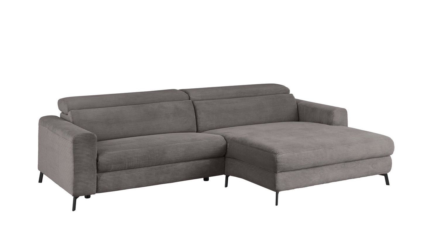 KAWOLA Sofa LAISKA Ecksofa Cord grau