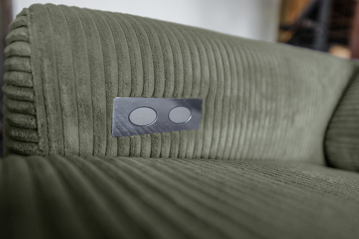 KAWOLA Sofa LAISKA Ecksofa Cord olivgrün