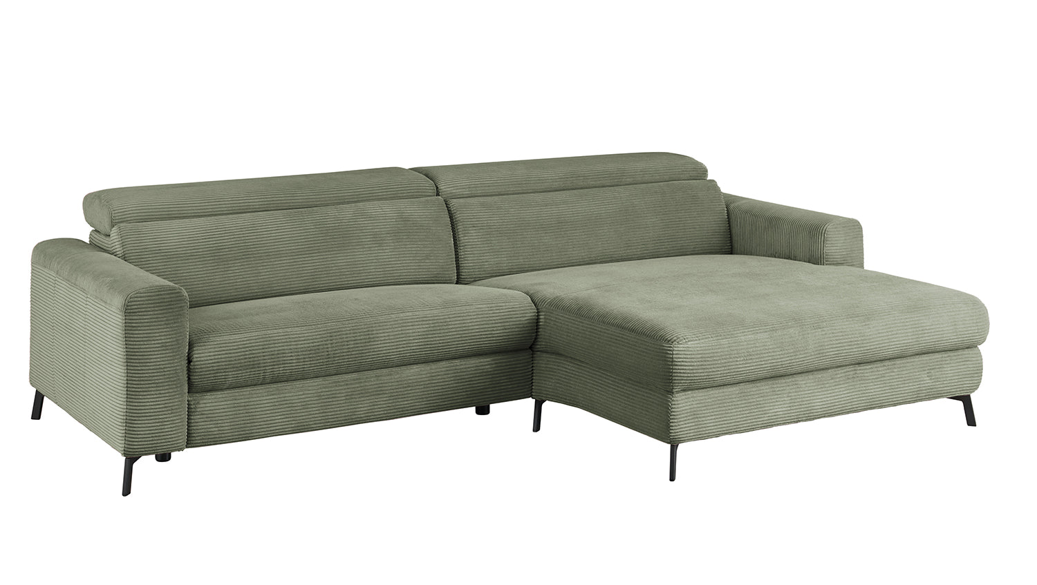 KAWOLA Sofa LAISKA Ecksofa Cord olivgrün