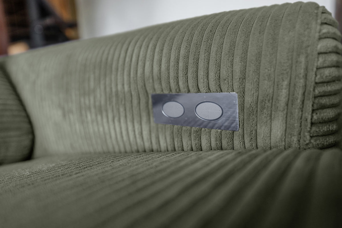 KAWOLA Sofa LAISKA Ecksofa Cord olivgrün