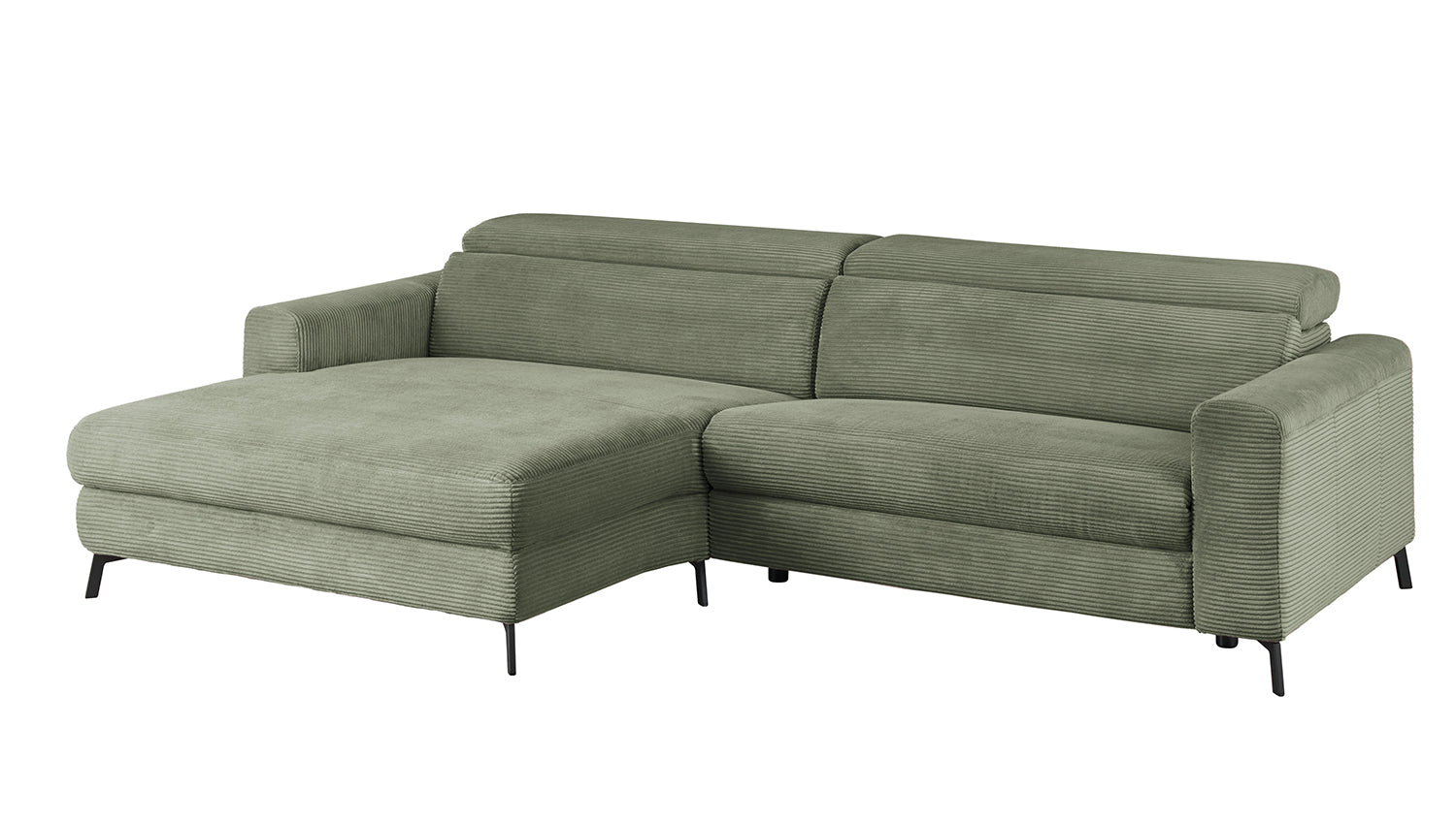 KAWOLA Sofa LAISKA Ecksofa Cord olivgrün