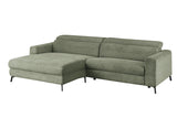 KAWOLA Sofa LAISKA Ecksofa Cord olivgrün
