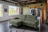 KAWOLA Sofa LAISKA Ecksofa Cord olivgrün, Links