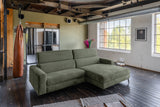 KAWOLA Sofa LAISKA Ecksofa Cord olivgrün, Rechts