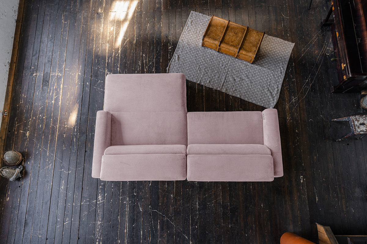KAWOLA Sofa LAISKA Ecksofa Cord rosa