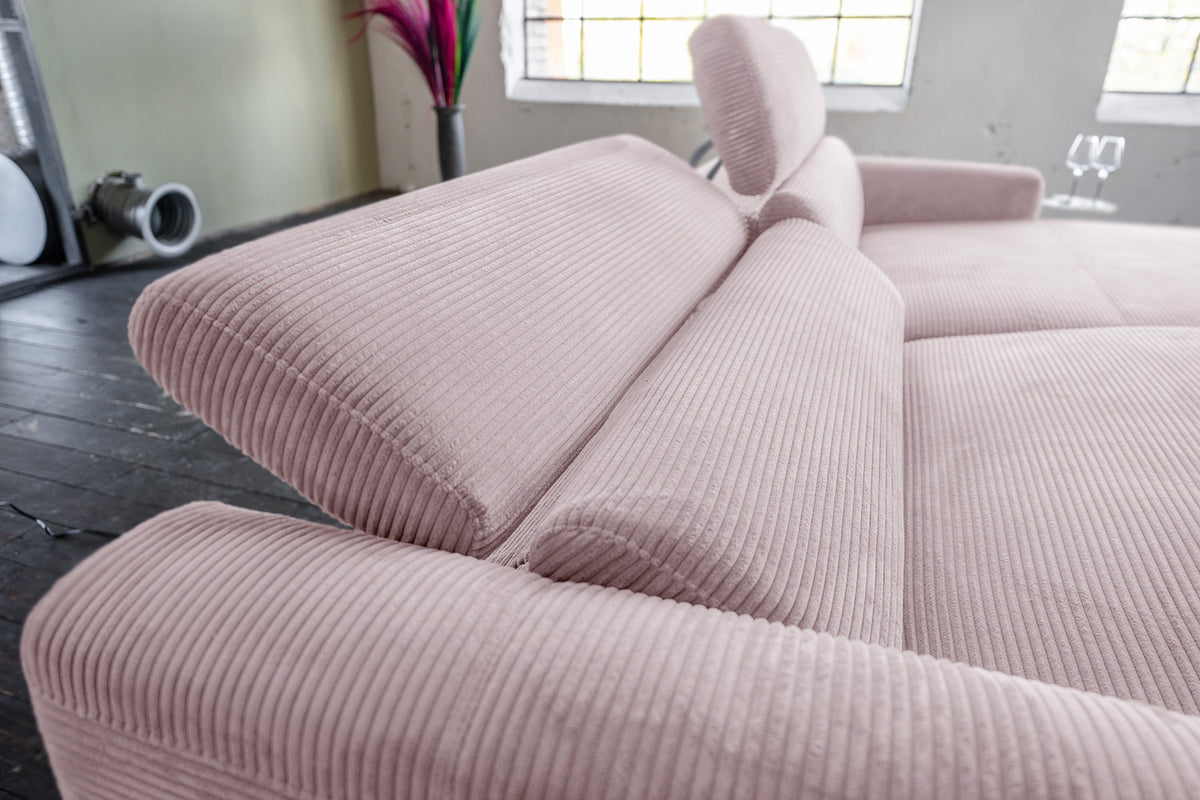 KAWOLA Sofa LAISKA Ecksofa Cord rosa