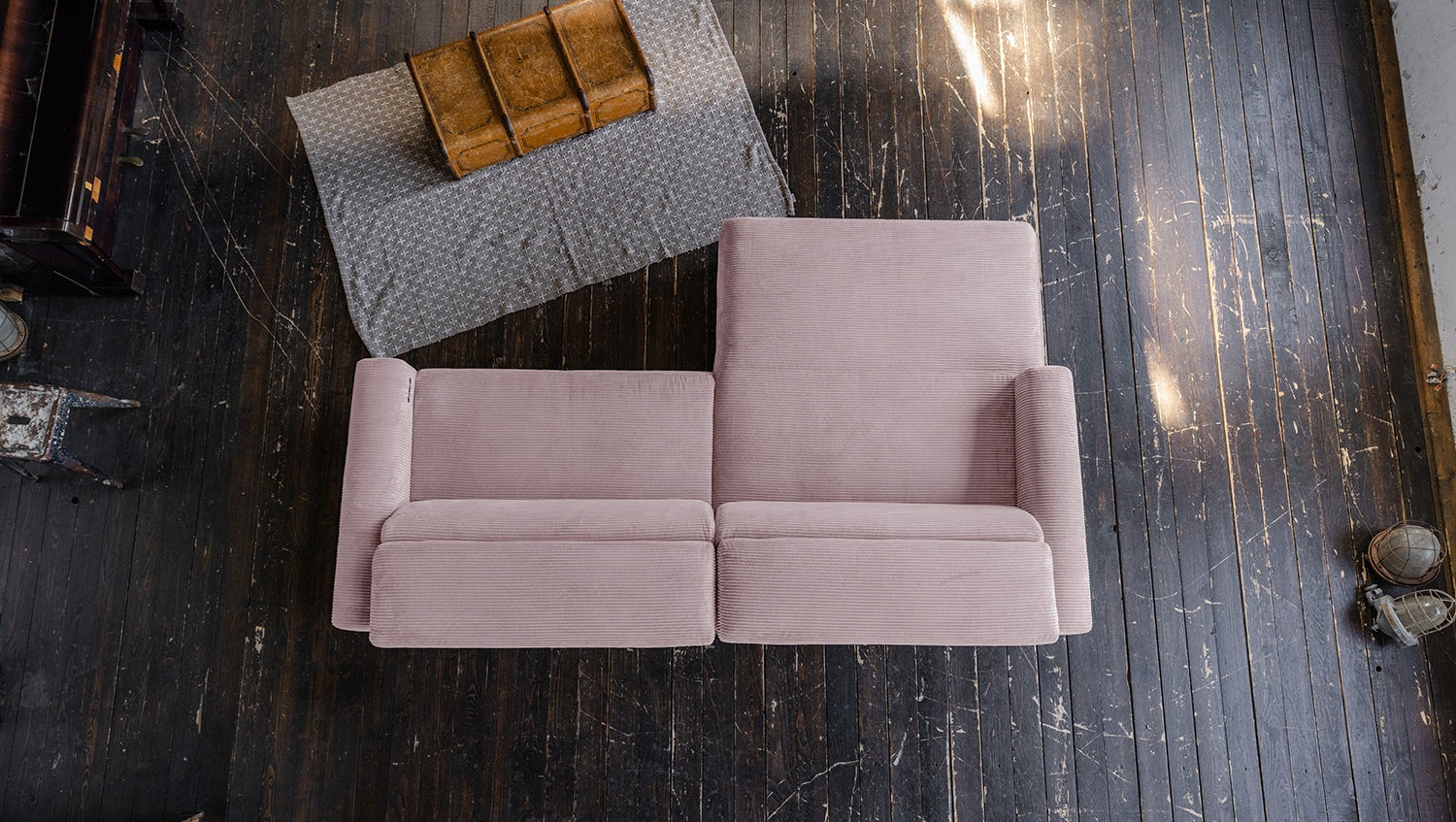 KAWOLA Sofa LAISKA Ecksofa Cord rosa