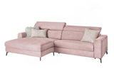 KAWOLA Sofa LAISKA Ecksofa Cord rosa
