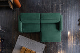 KAWOLA Sofa LAISKA Ecksofa Cord smaragd