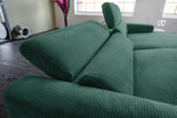 KAWOLA Sofa LAISKA Ecksofa Cord smaragd