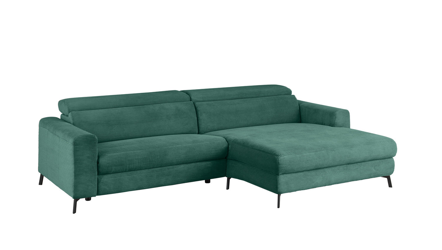 KAWOLA Sofa LAISKA Ecksofa Cord smaragd