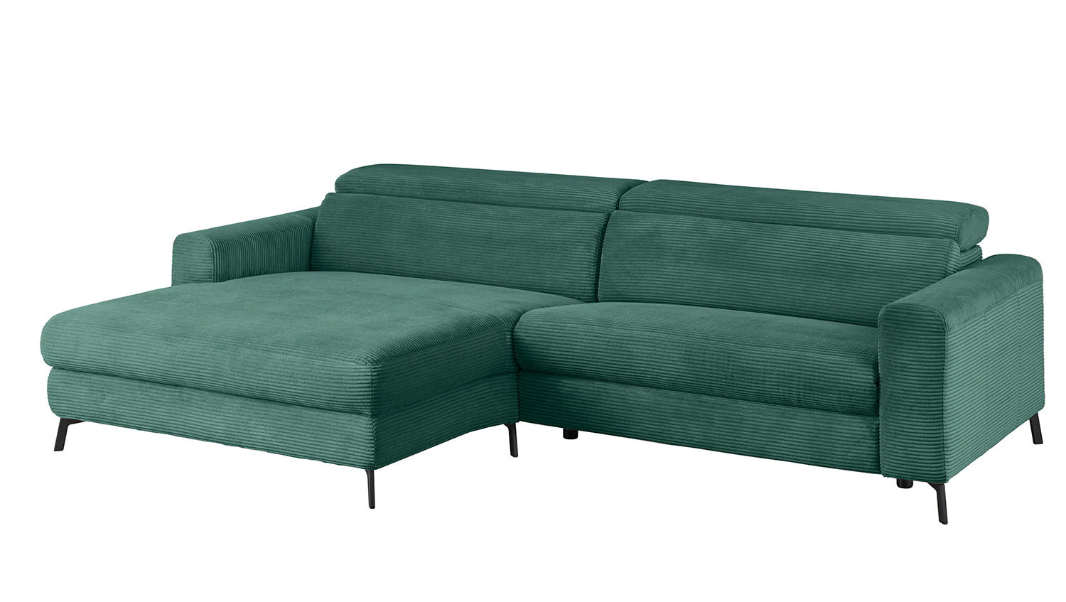KAWOLA Sofa LAISKA Ecksofa Cord smaragd