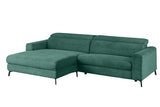 KAWOLA Sofa LAISKA Ecksofa Cord smaragd