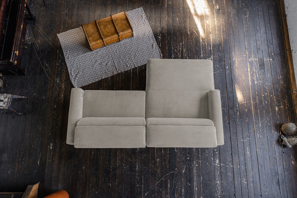 KAWOLA Sofa LAISKA Ecksofa Cord steingrau