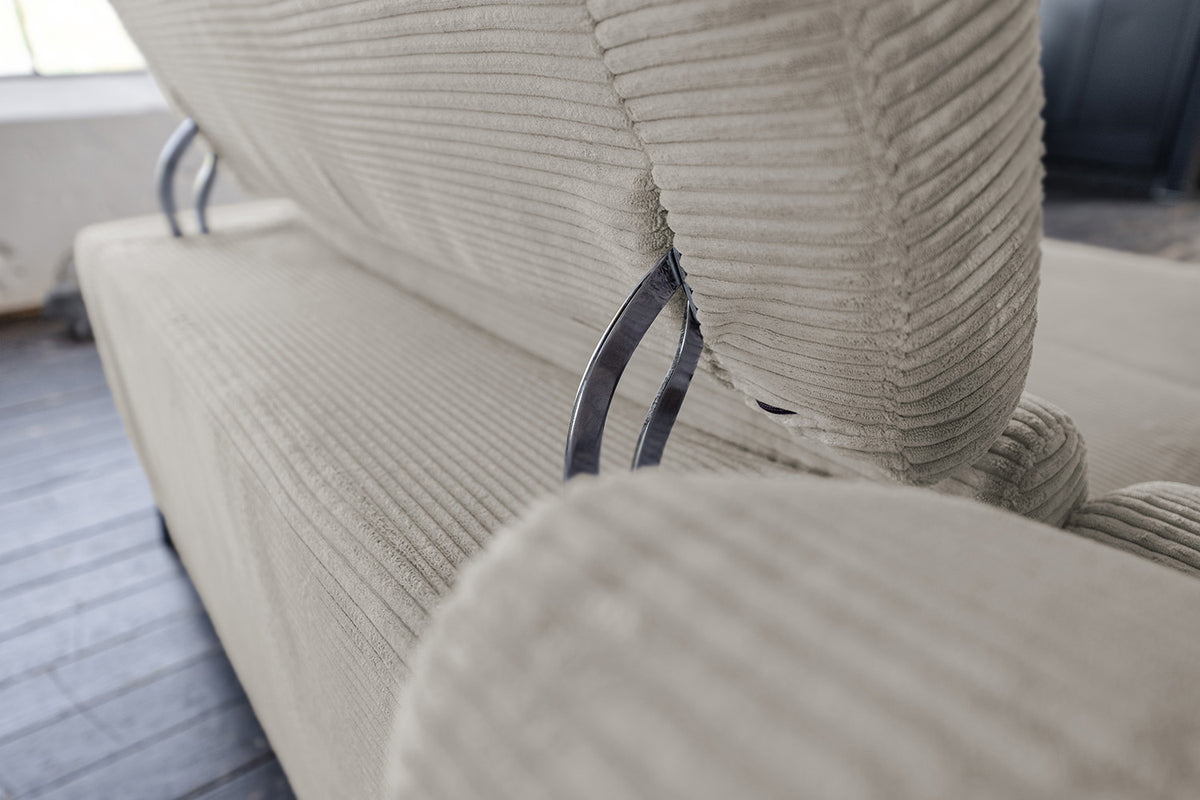 KAWOLA Sofa LAISKA Ecksofa Cord steingrau