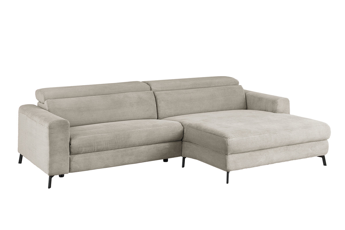 KAWOLA Sofa LAISKA Ecksofa Cord steingrau