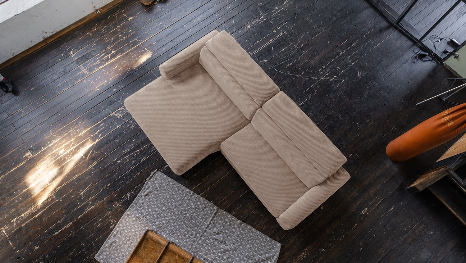 KAWOLA Sofa LAISKA Ecksofa Cord taupe