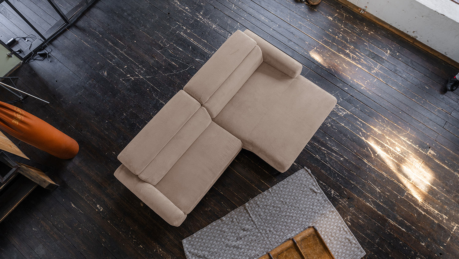 KAWOLA Sofa LAISKA Ecksofa Cord taupe