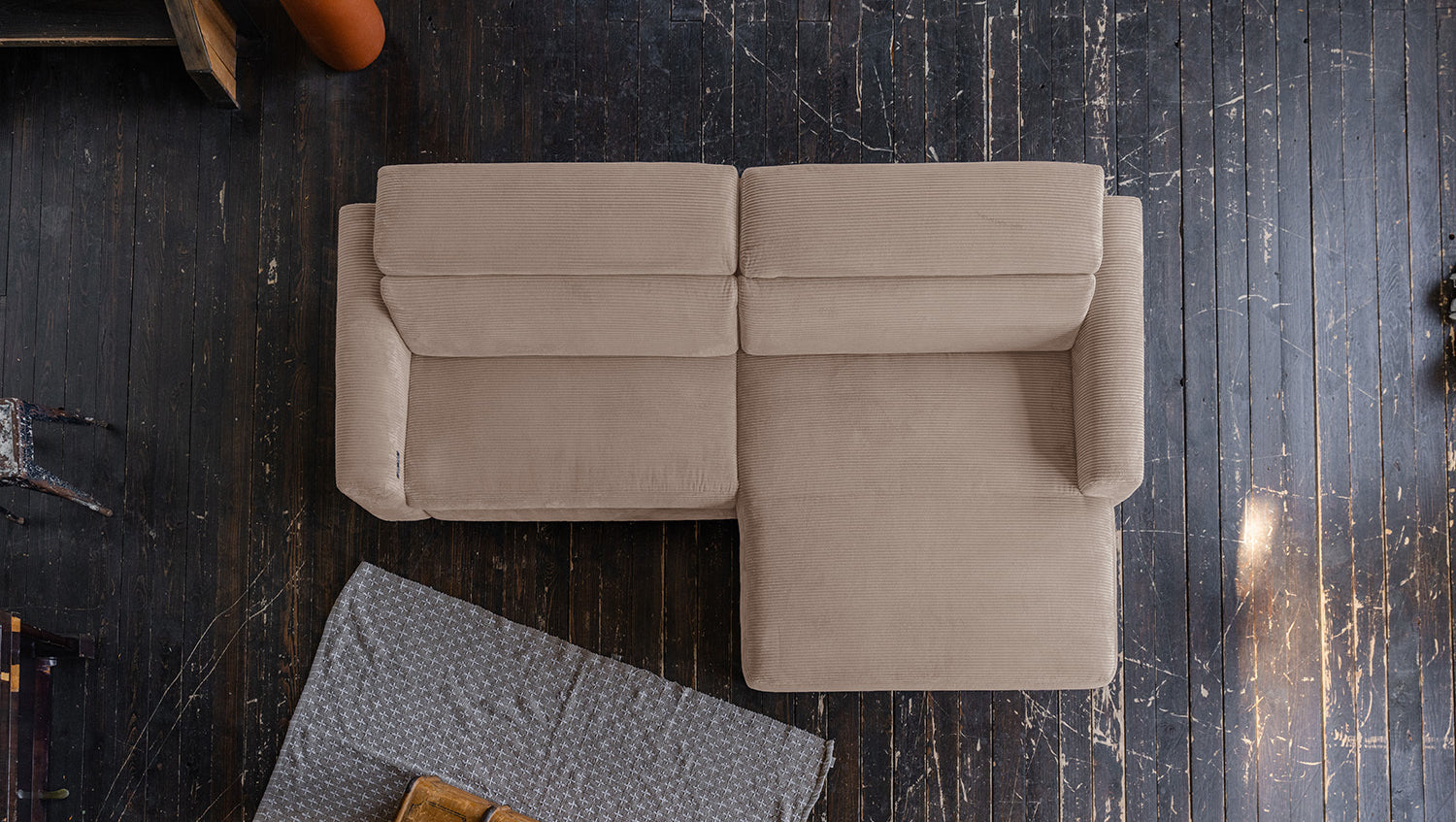 KAWOLA Sofa LAISKA Ecksofa Cord taupe