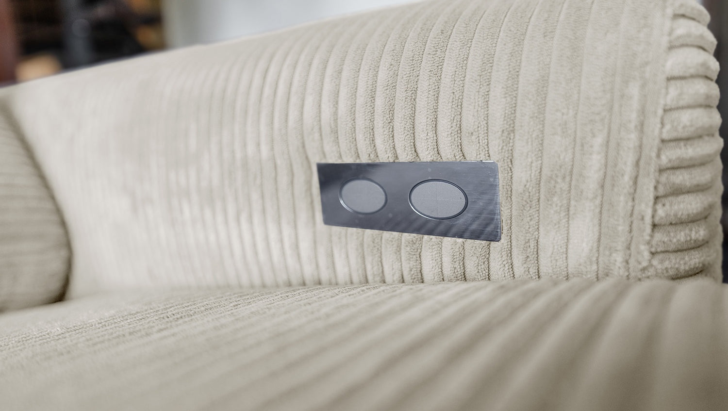 KAWOLA Sofa LAISKA Ecksofa Relaxfunktion teilmotorisch Cord cremeweiß