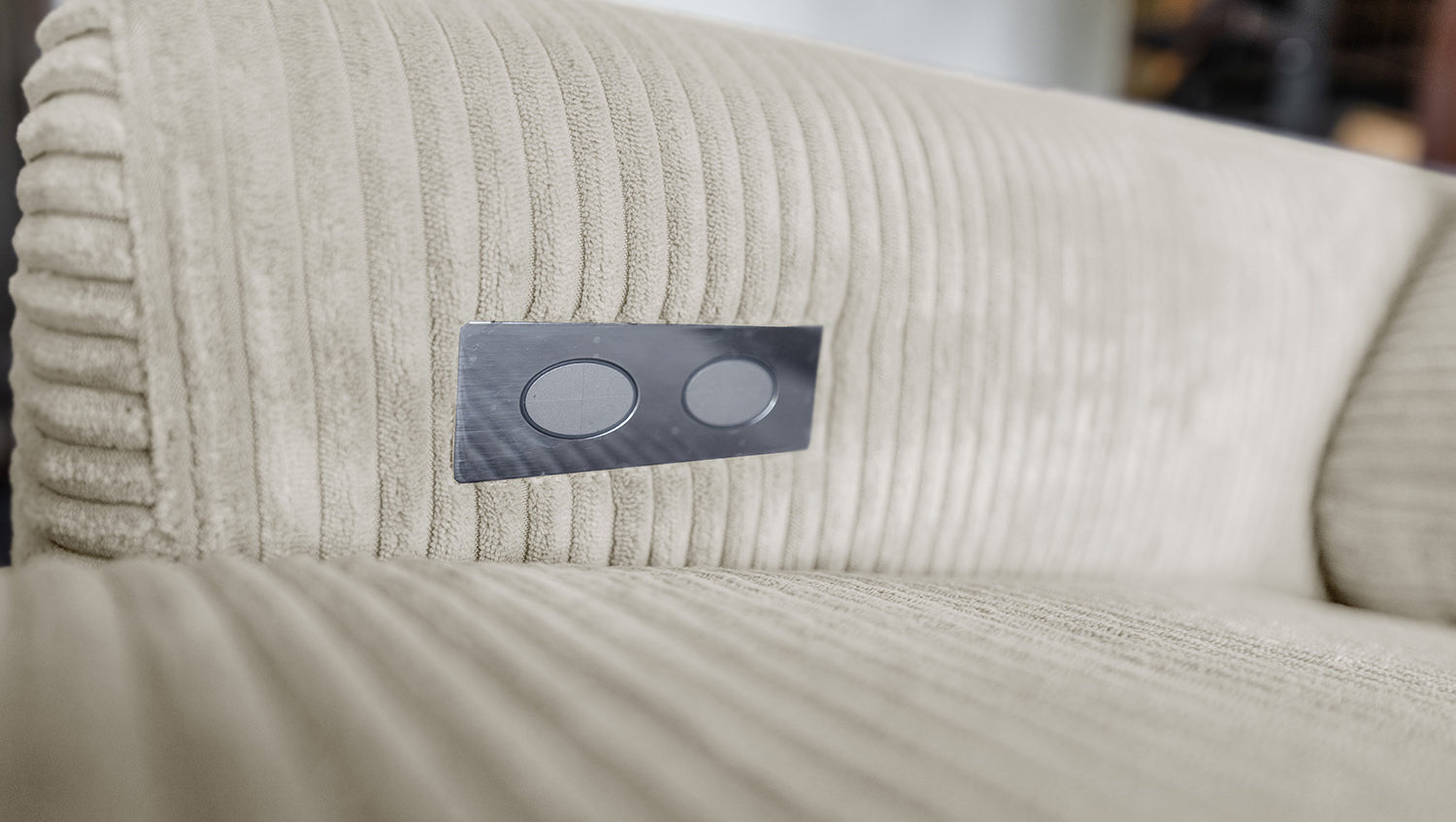 KAWOLA Sofa LAISKA Ecksofa Relaxfunktion teilmotorisch Cord cremeweiß
