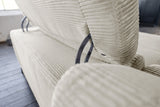 KAWOLA Sofa LAISKA Ecksofa Relaxfunktion teilmotorisch Cord cremeweiß