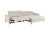 KAWOLA Sofa LAISKA Ecksofa Relaxfunktion teilmotorisch Cord cremeweiß