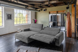 KAWOLA Sofa LAISKA Ecksofa Relaxfunktion teilmotorisch Cord grau