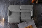 KAWOLA Sofa LAISKA Ecksofa Relaxfunktion teilmotorisch Cord grau