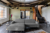KAWOLA Sofa LAISKA Ecksofa Relaxfunktion teilmotorisch Cord grau