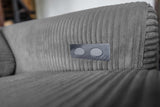 KAWOLA Sofa LAISKA Ecksofa Relaxfunktion teilmotorisch Cord grau