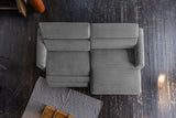KAWOLA Sofa LAISKA Ecksofa Relaxfunktion teilmotorisch Cord grau
