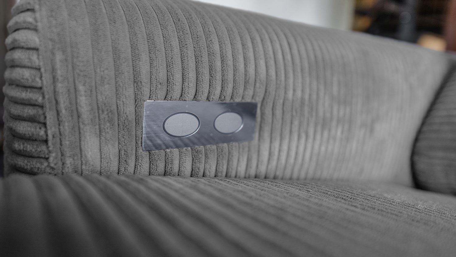 KAWOLA Sofa LAISKA Ecksofa Relaxfunktion teilmotorisch Cord grau