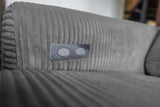 KAWOLA Sofa LAISKA Ecksofa Relaxfunktion teilmotorisch Cord grau