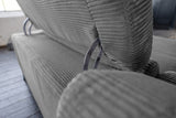 KAWOLA Sofa LAISKA Ecksofa Relaxfunktion teilmotorisch Cord grau