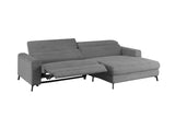 KAWOLA Sofa LAISKA Ecksofa Relaxfunktion teilmotorisch Cord grau