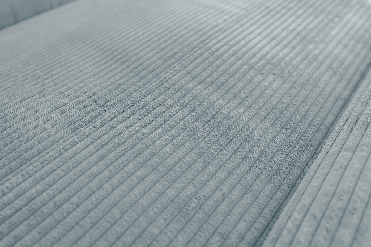 KAWOLA Sofa LAISKA Ecksofa Relaxfunktion teilmotorisch Cord hellblau