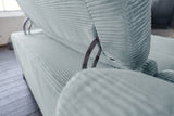 KAWOLA Sofa LAISKA Ecksofa Relaxfunktion teilmotorisch Cord hellblau