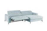 KAWOLA Sofa LAISKA Ecksofa Relaxfunktion teilmotorisch Cord hellblau