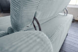 KAWOLA Sofa LAISKA Ecksofa Relaxfunktion teilmotorisch Cord hellblau