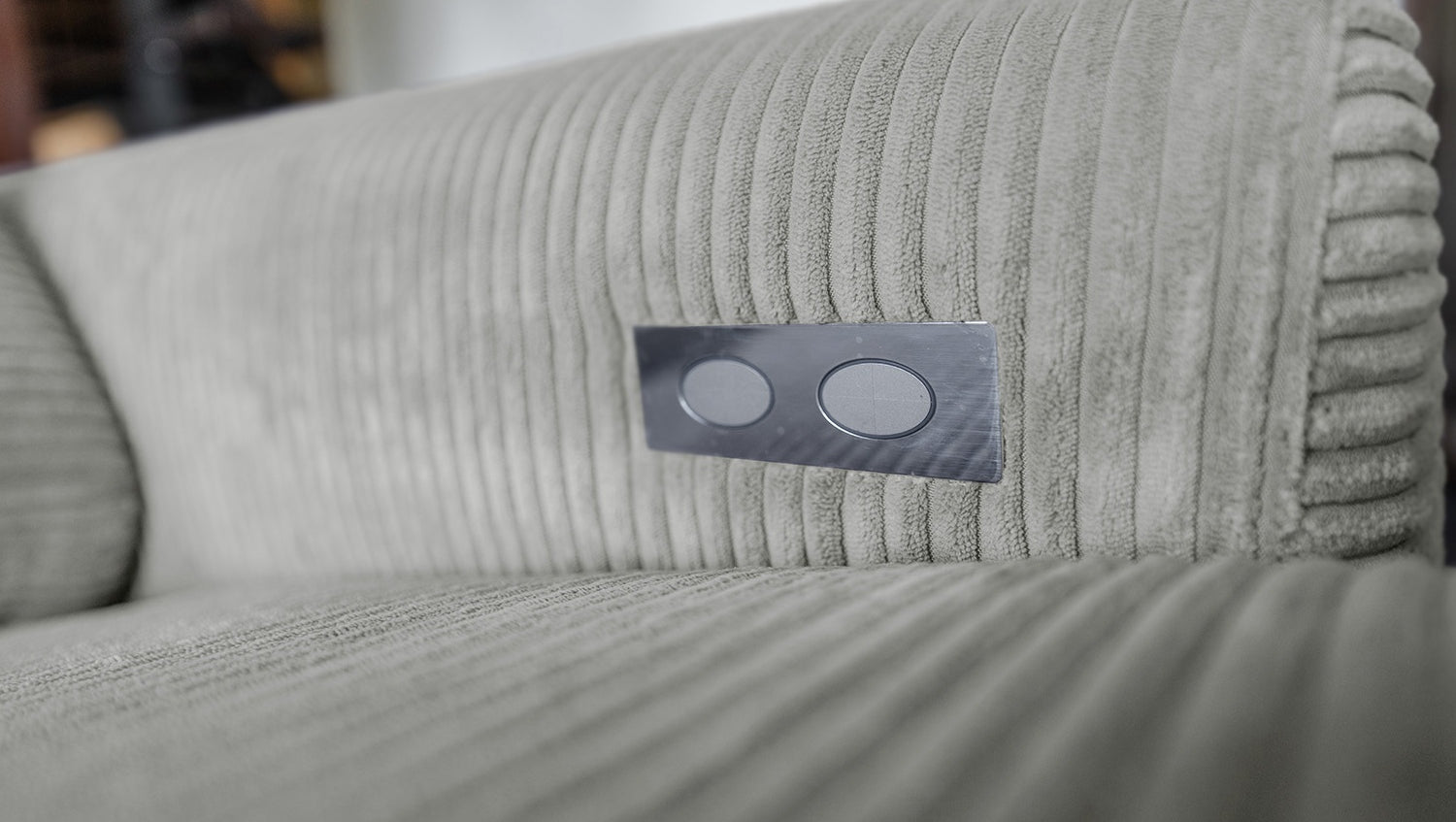 KAWOLA Sofa LAISKA Ecksofa Relaxfunktion teilmotorisch Cord hellgrau