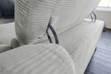 KAWOLA Sofa LAISKA Ecksofa Relaxfunktion teilmotorisch Cord hellgrau