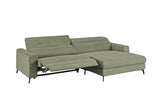 KAWOLA Sofa LAISKA Ecksofa Relaxfunktion teilmotorisch Cord olivgrün