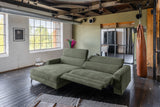 KAWOLA Sofa LAISKA Ecksofa Relaxfunktion teilmotorisch Cord olivgrün