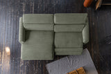 KAWOLA Sofa LAISKA Ecksofa Relaxfunktion teilmotorisch Cord olivgrün