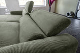 KAWOLA Sofa LAISKA Ecksofa Relaxfunktion teilmotorisch Cord olivgrün